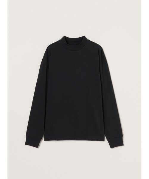 three dots / スリードッツ Tシャツ | Men's Pima tight gauge long sleeve mock(black)