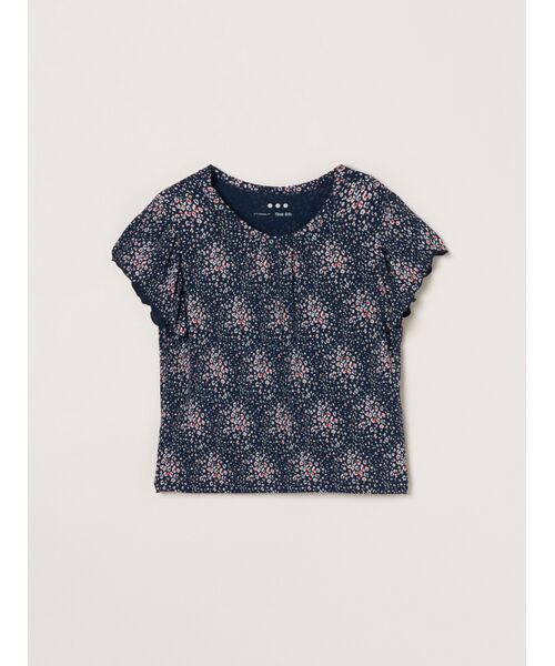 three dots / スリードッツ その他トップス | Travel line ruffle sleeve top（multi）