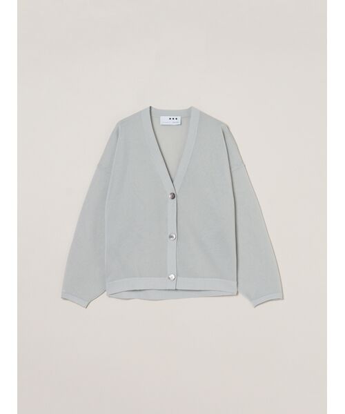 three dots / スリードッツ カーディガン・ボレロ | Sleek sheer cardigan（ice grey）