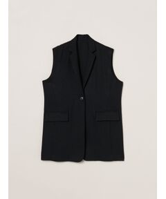 Crisp weave long gillet