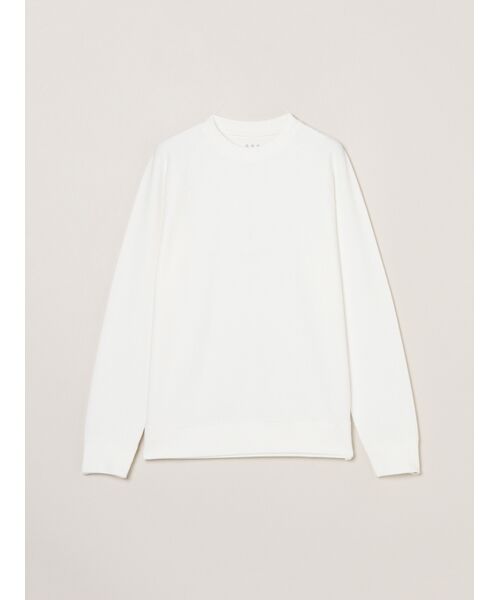three dots / スリードッツ パーカー | Men's Stretch ponte sweat shirt(white)