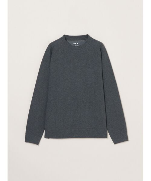 three dots / スリードッツ パーカー | Men's Stretch ponte sweat shirt(charcoal)