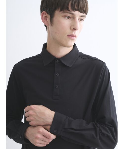 three dots / スリードッツ ポロシャツ | Men's Powdery Cotton long sleeve polo | 詳細2