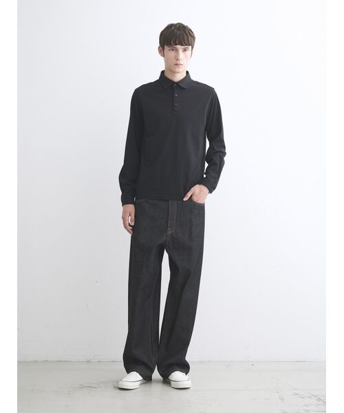 three dots / スリードッツ ポロシャツ | Men's Powdery Cotton long sleeve polo | 詳細5