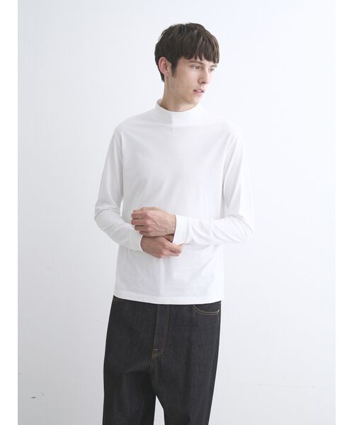 three dots / スリードッツ Tシャツ | Men's PowderyCotton l/s mockneck | 詳細6