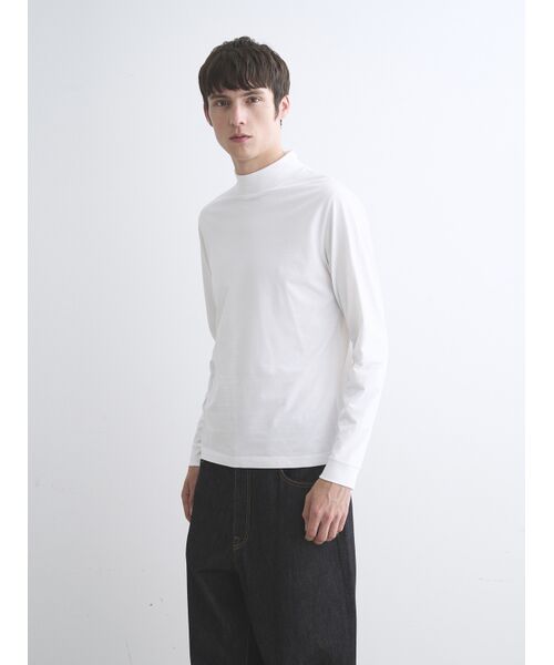 three dots / スリードッツ Tシャツ | Men's PowderyCotton l/s mockneck | 詳細8