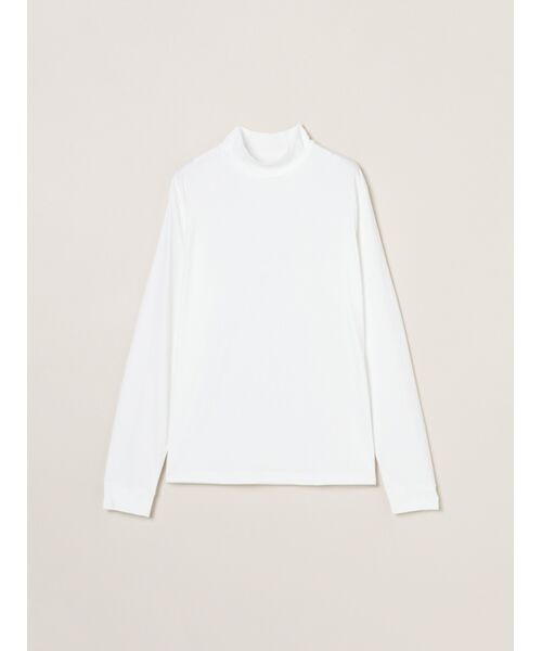 three dots / スリードッツ Tシャツ | Men's PowderyCotton l/s mockneck(white)