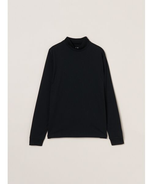 three dots / スリードッツ Tシャツ | Men's PowderyCotton l/s mockneck(black)