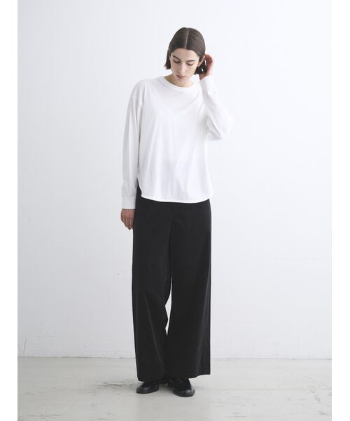 three dots / スリードッツ Tシャツ | Sanded jersey loose long tee | 詳細9