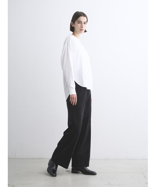 three dots / スリードッツ Tシャツ | Sanded jersey loose long tee | 詳細10