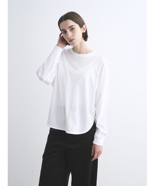 three dots / スリードッツ Tシャツ | Sanded jersey loose long tee | 詳細6