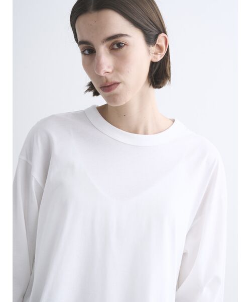 three dots / スリードッツ Tシャツ | Sanded jersey loose long tee | 詳細7