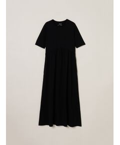 three dots / スリードッツ ドレス | Long staple yarn gather dress
