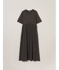 three dots / スリードッツ ドレス | Long staple yarn gather dress