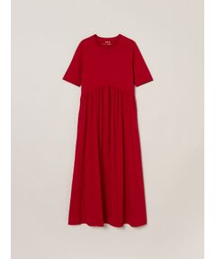 three dots / スリードッツ ドレス | Long staple yarn gather dress