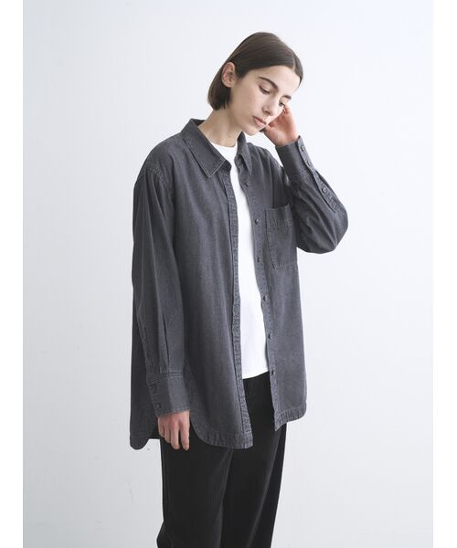 three dots / スリードッツ シャツ・ブラウス | Denim shirt | 詳細8