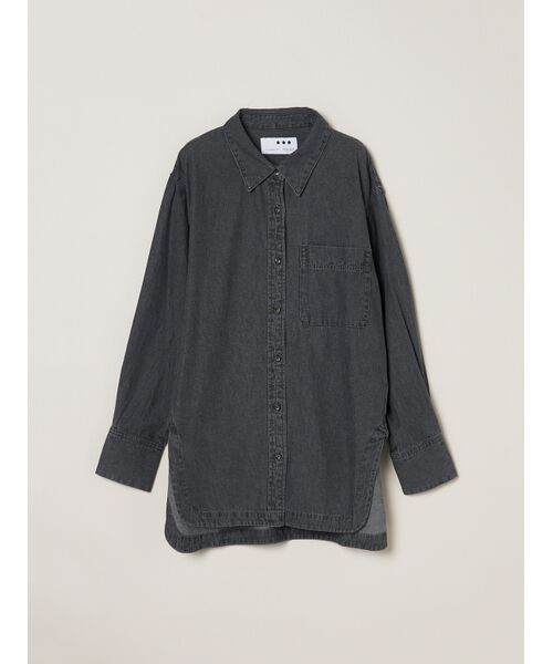 three dots / スリードッツ シャツ・ブラウス | Denim shirt（soft black）
