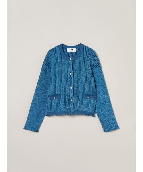 three dots / スリードッツ テーラードジャケット | Deni mole jacket（blue）