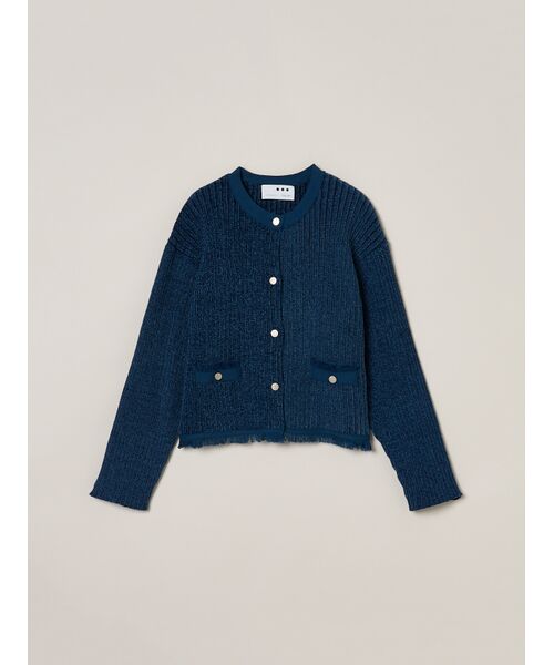 three dots / スリードッツ テーラードジャケット | Deni mole jacket（navy）