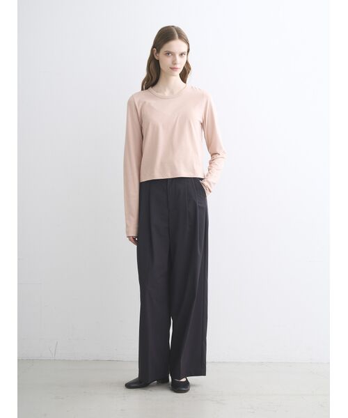 three dots / スリードッツ Tシャツ | Sueded jersey too long sleeve tops | 詳細9