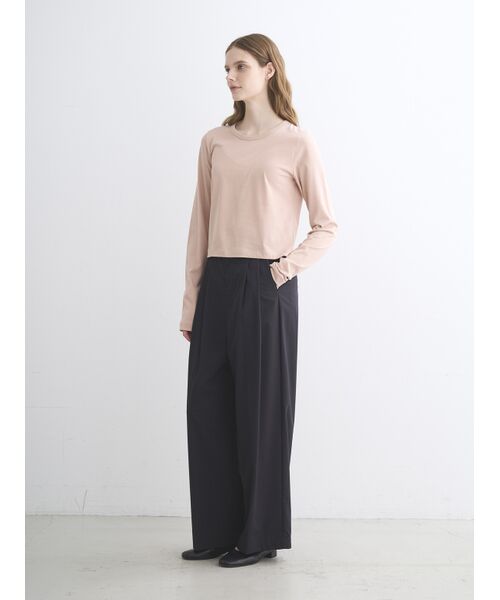 three dots / スリードッツ Tシャツ | Sueded jersey too long sleeve tops | 詳細10
