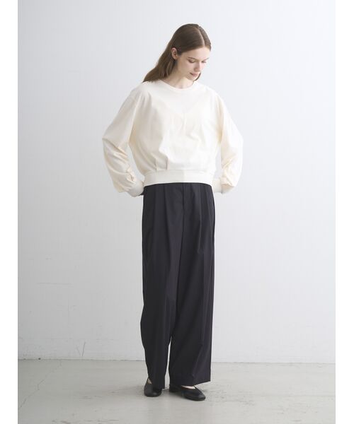 three dots / スリードッツ Tシャツ | Sueded jersey volume tops | 詳細10