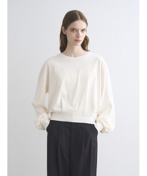 three dots / スリードッツ Tシャツ | Sueded jersey volume tops | 詳細6