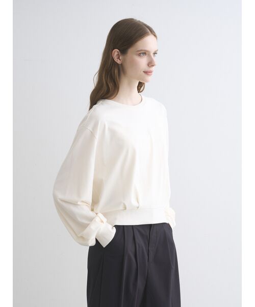 three dots / スリードッツ Tシャツ | Sueded jersey volume tops | 詳細8