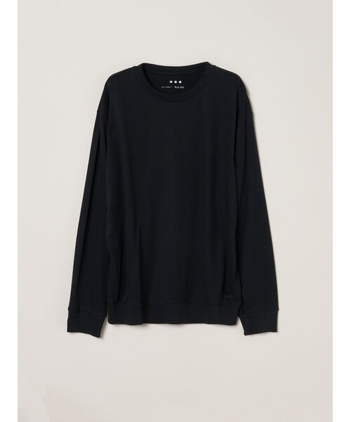 three dots / スリードッツ パーカー | Men's Sueded jersey sweat shirt（black）