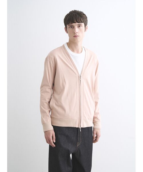 three dots / スリードッツ カーディガン・ボレロ | Men's Sueded jersey cardigan | 詳細6