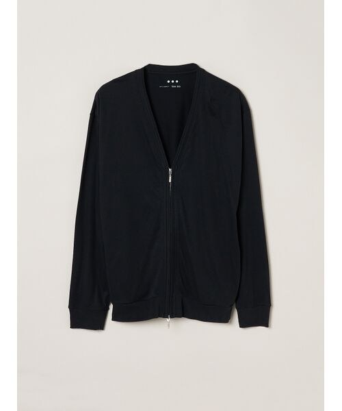 three dots / スリードッツ カーディガン・ボレロ | Men's Sueded jersey cardigan（black）