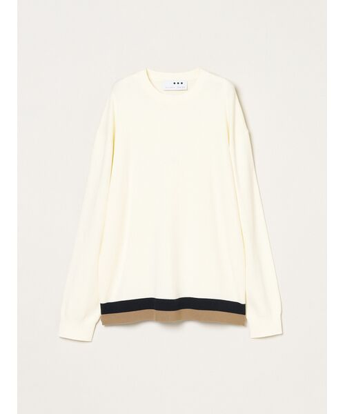 three dots / スリードッツ ニット・セーター | Men's org-ct Interlock knit crew neck（ecru）