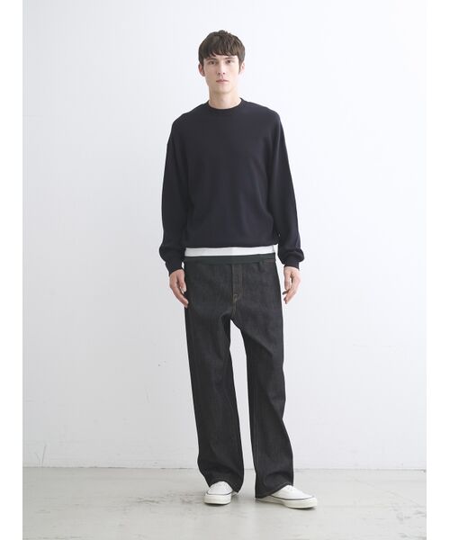 three dots / スリードッツ ニット・セーター | Men's org-ct Interlock knit crew neck | 詳細9