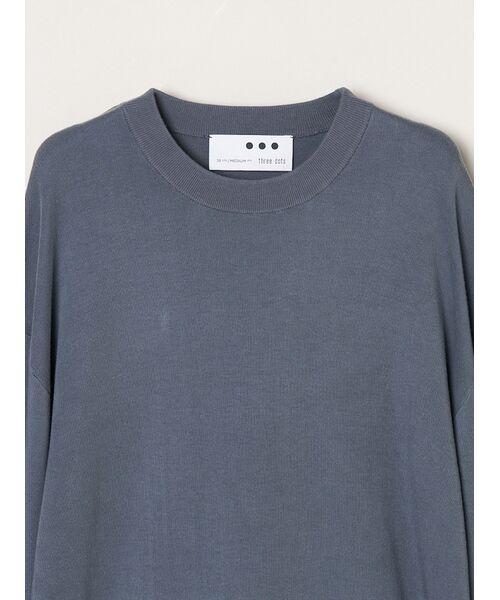 three dots / スリードッツ ニット・セーター | Men's org-ct Interlock knit crew neck | 詳細2