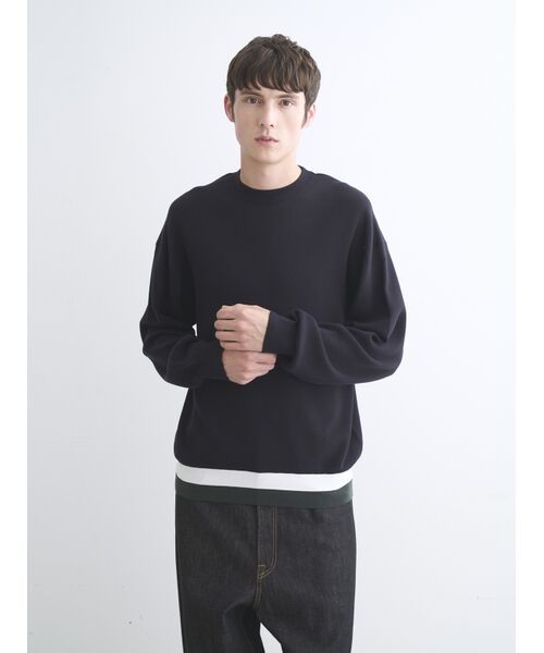 three dots / スリードッツ ニット・セーター | Men's org-ct Interlock knit crew neck | 詳細6