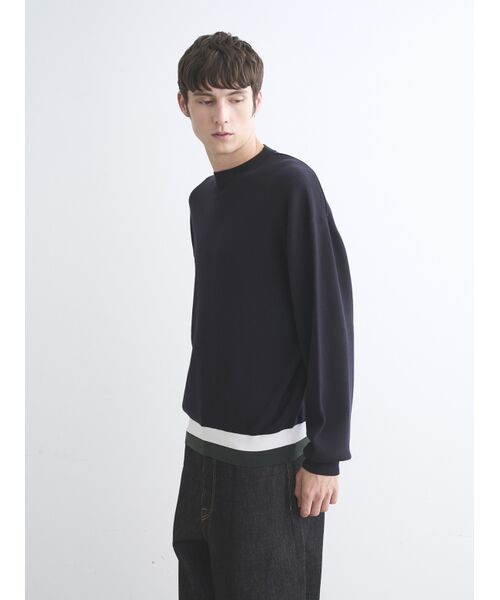 three dots / スリードッツ ニット・セーター | Men's org-ct Interlock knit crew neck | 詳細8