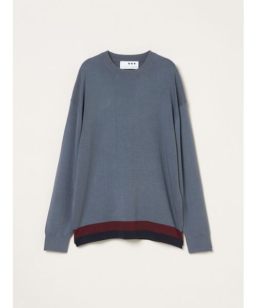 three dots / スリードッツ ニット・セーター | Men's org-ct Interlock knit crew neck（faded navy）