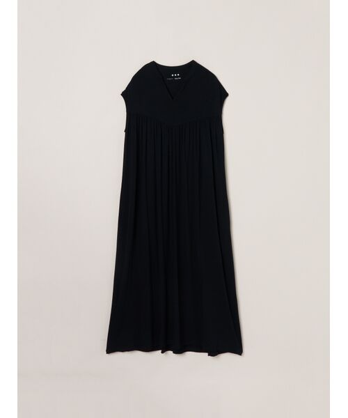 three dots / スリードッツ ドレス | Travel line dress(black)