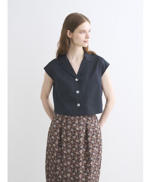 three dots / スリードッツ シャツ・ブラウス | Glossy twill tops | 詳細6