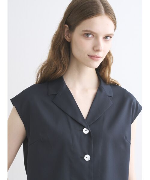 three dots / スリードッツ シャツ・ブラウス | Glossy twill tops | 詳細7