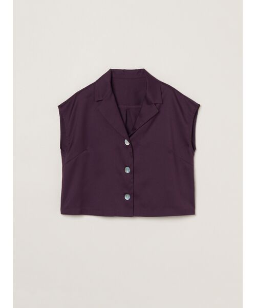 three dots / スリードッツ シャツ・ブラウス | Glossy twill tops（purple）