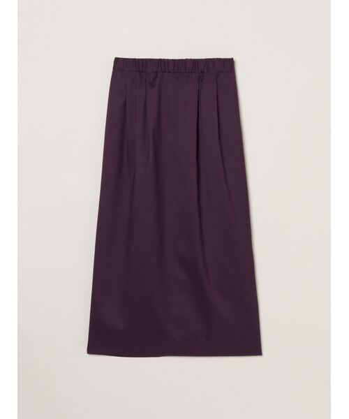 three dots / スリードッツ スカート | Glossy twill skirt（purple）