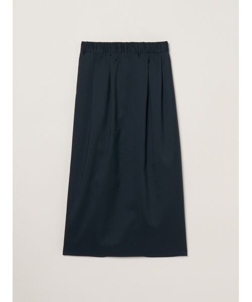 three dots / スリードッツ スカート | Glossy twill skirt（dark navy）