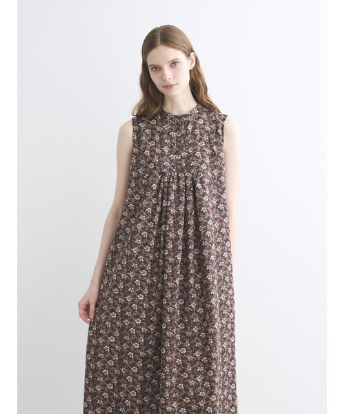 three dots / スリードッツ ドレス | Glossy twill dress | 詳細9