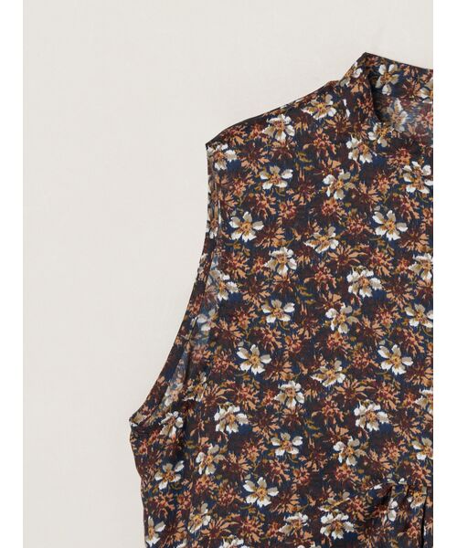 three dots / スリードッツ ドレス | Glossy twill dress | 詳細3