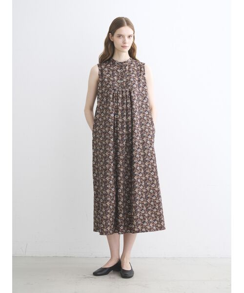 three dots / スリードッツ ドレス | Glossy twill dress | 詳細6