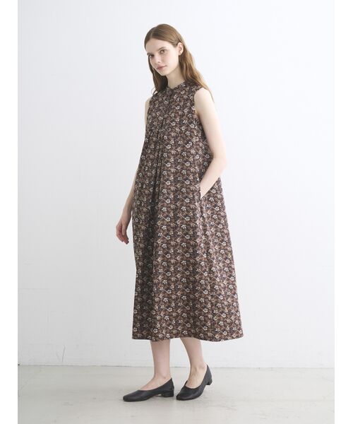 three dots / スリードッツ ドレス | Glossy twill dress | 詳細8