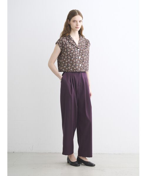three dots / スリードッツ その他パンツ | Glossy twill pants | 詳細7