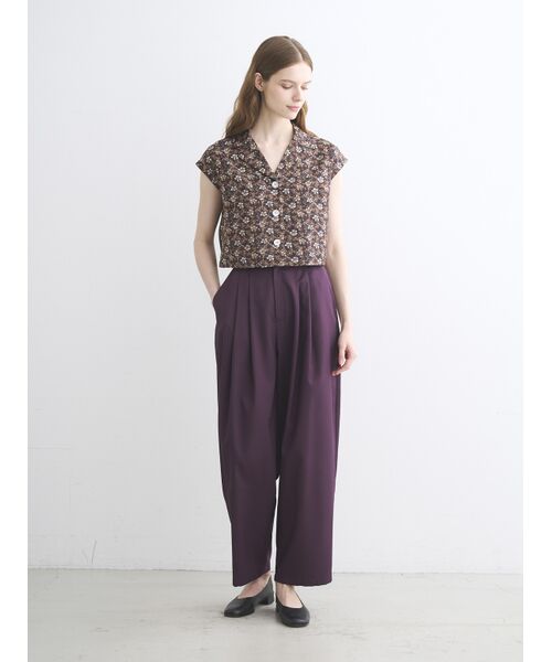 three dots / スリードッツ その他パンツ | Glossy twill pants | 詳細8