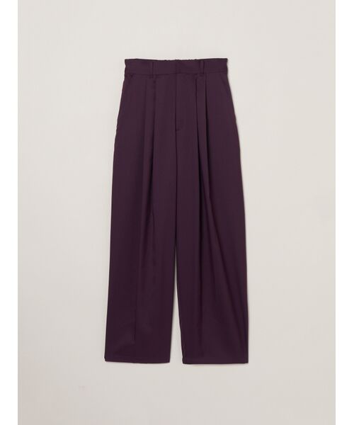three dots / スリードッツ その他パンツ | Glossy twill pants(purple)
